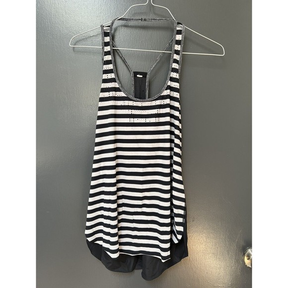 Lululemon Water Bound Singlet Apex Stripe Printed Black Dune Black Women’s Sz 6 - Picture 1 of 5